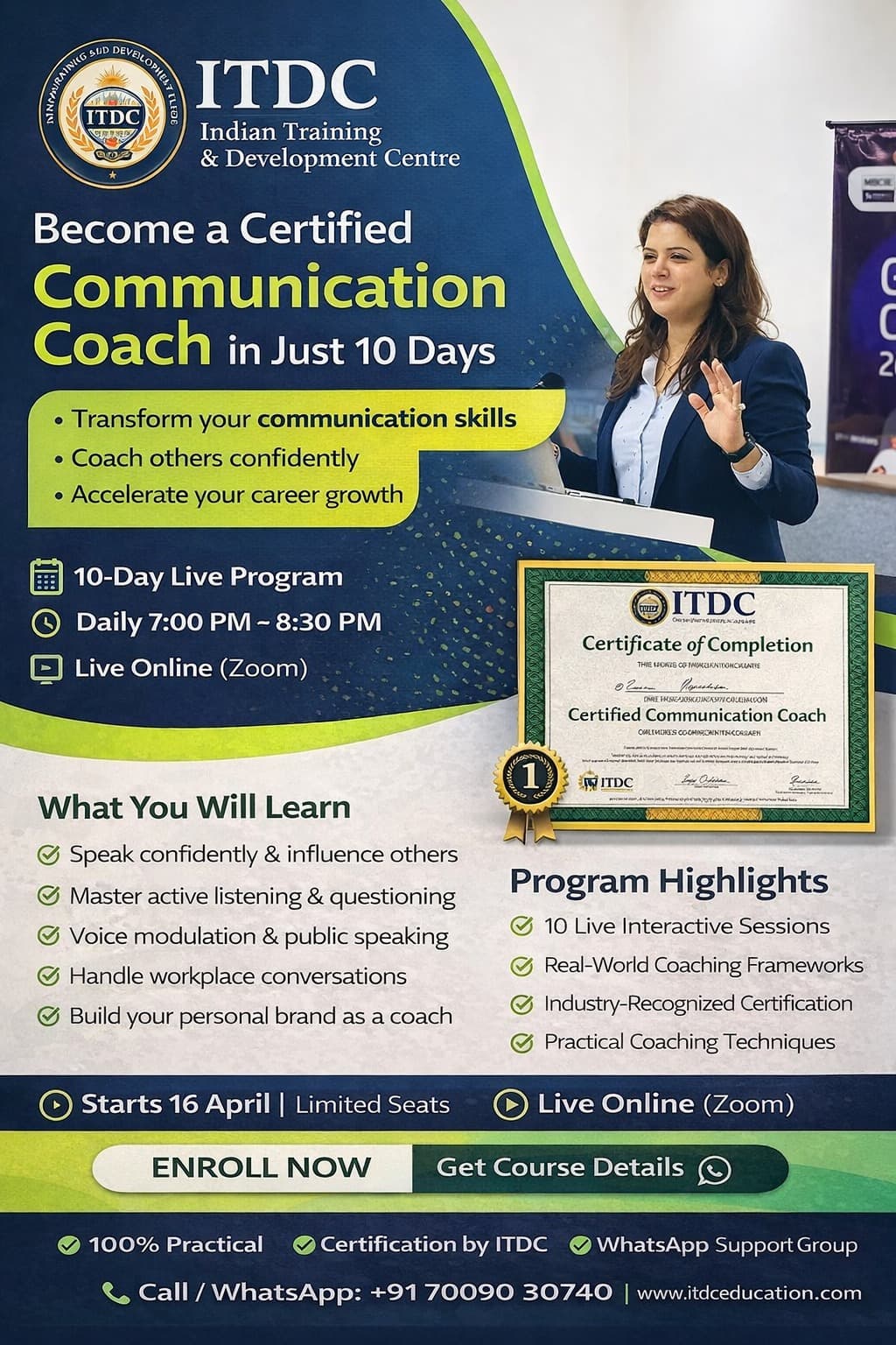 ITDC communication coach upcoming course banner